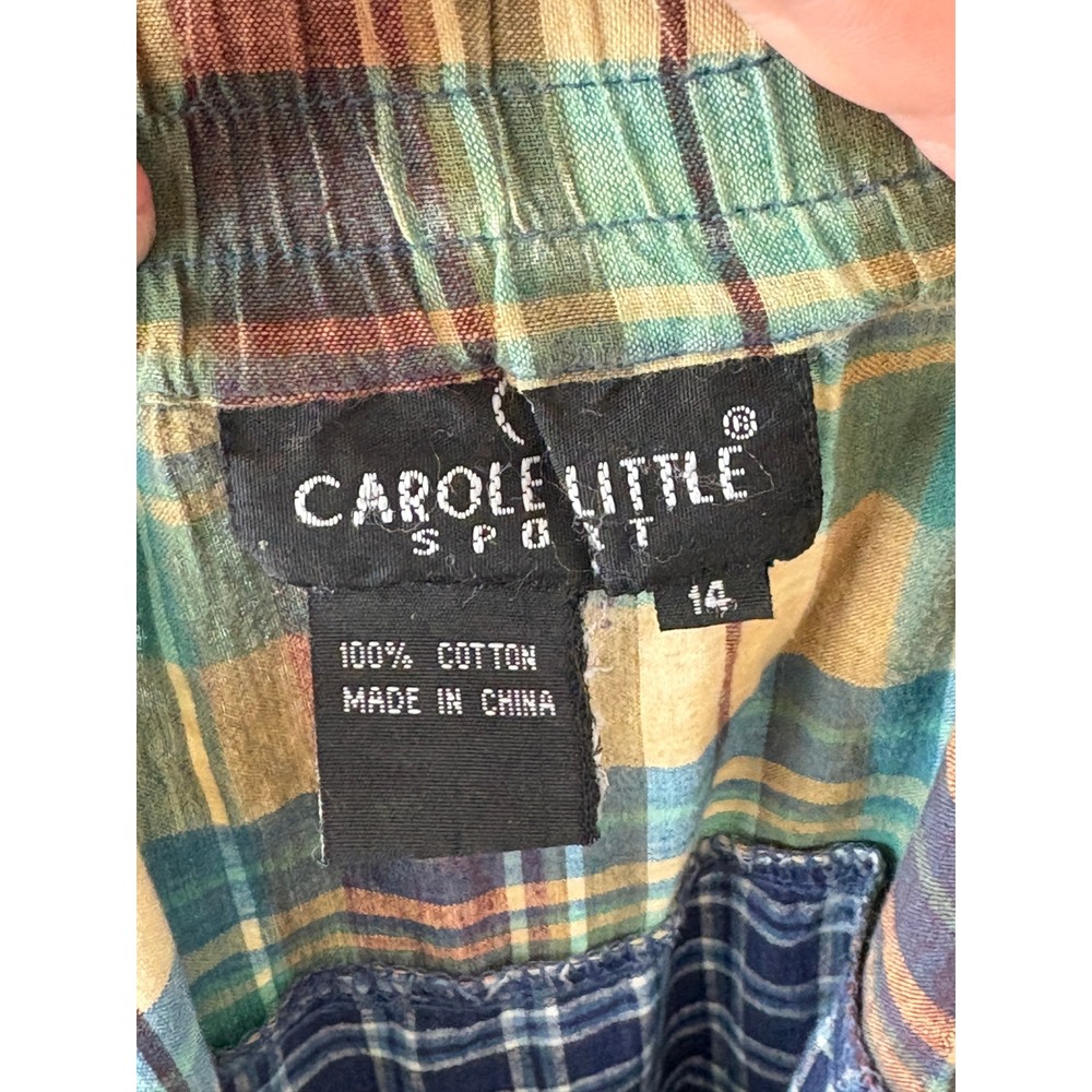 Carole Little Plaid Maxi Skirt Womens 14 Multi Good Tiered Patchwork Cotton - Picture 4 of 4